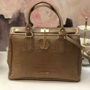 ! Nwt! marina galanti  croc leather handbag